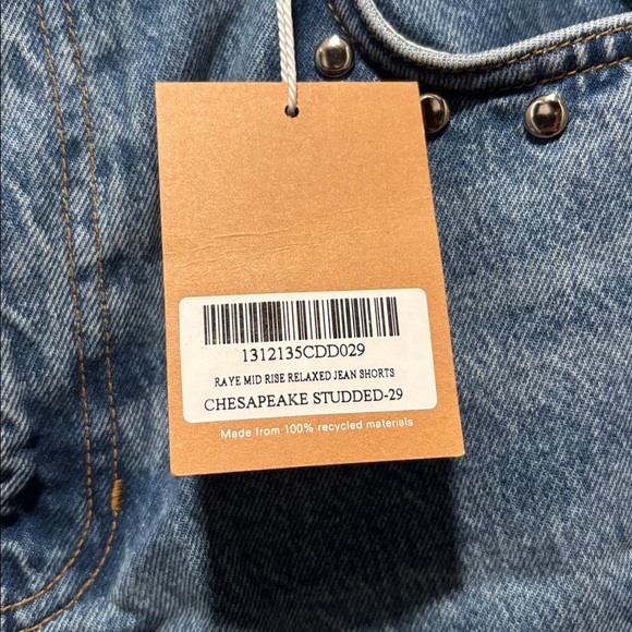 New REFORMATION raye studded denim shorts - Picture 3 of 7